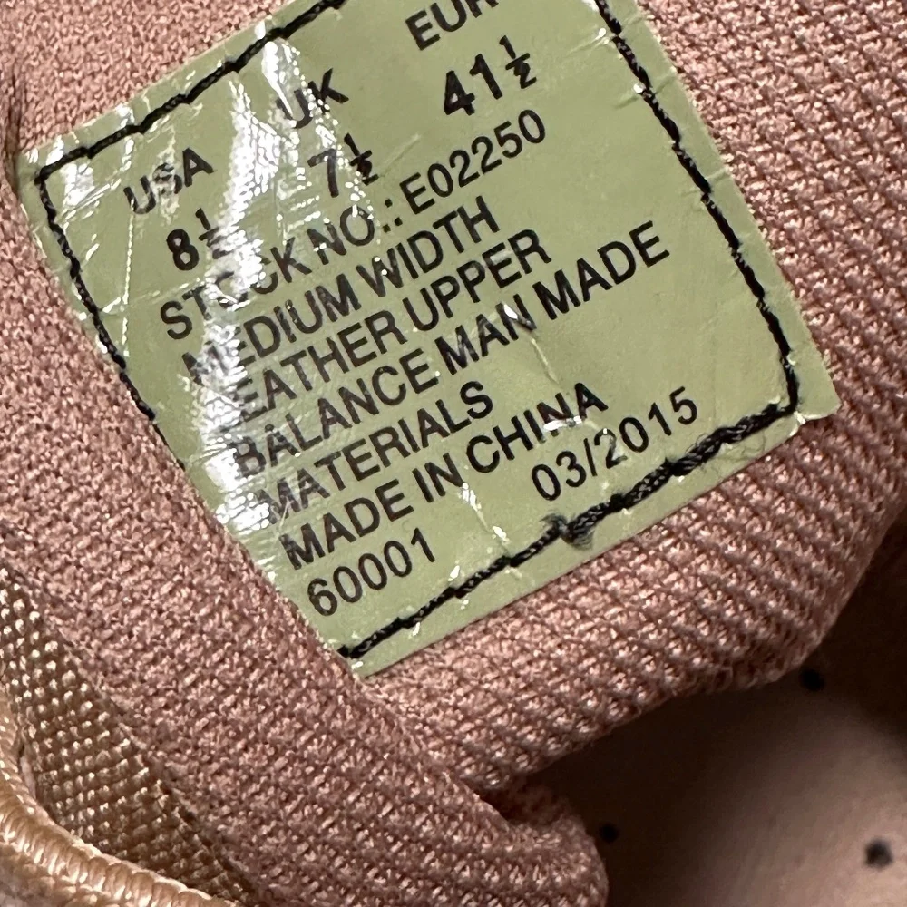 Military Mens Tan Brown Outdoors Work Boots - Picture 7 of 16